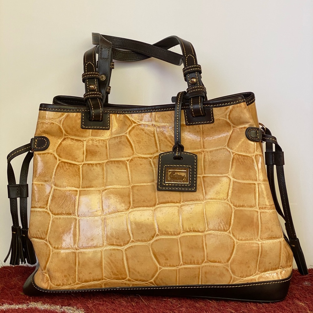 Dooney & Bourke Double Strap Tassel Bag Tan NWOT
